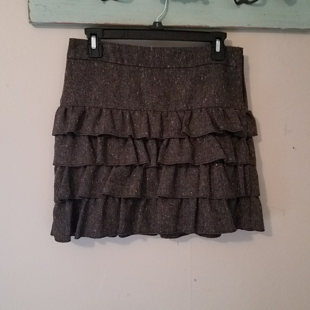 Loft Ruffle Tweed Mini skirt
